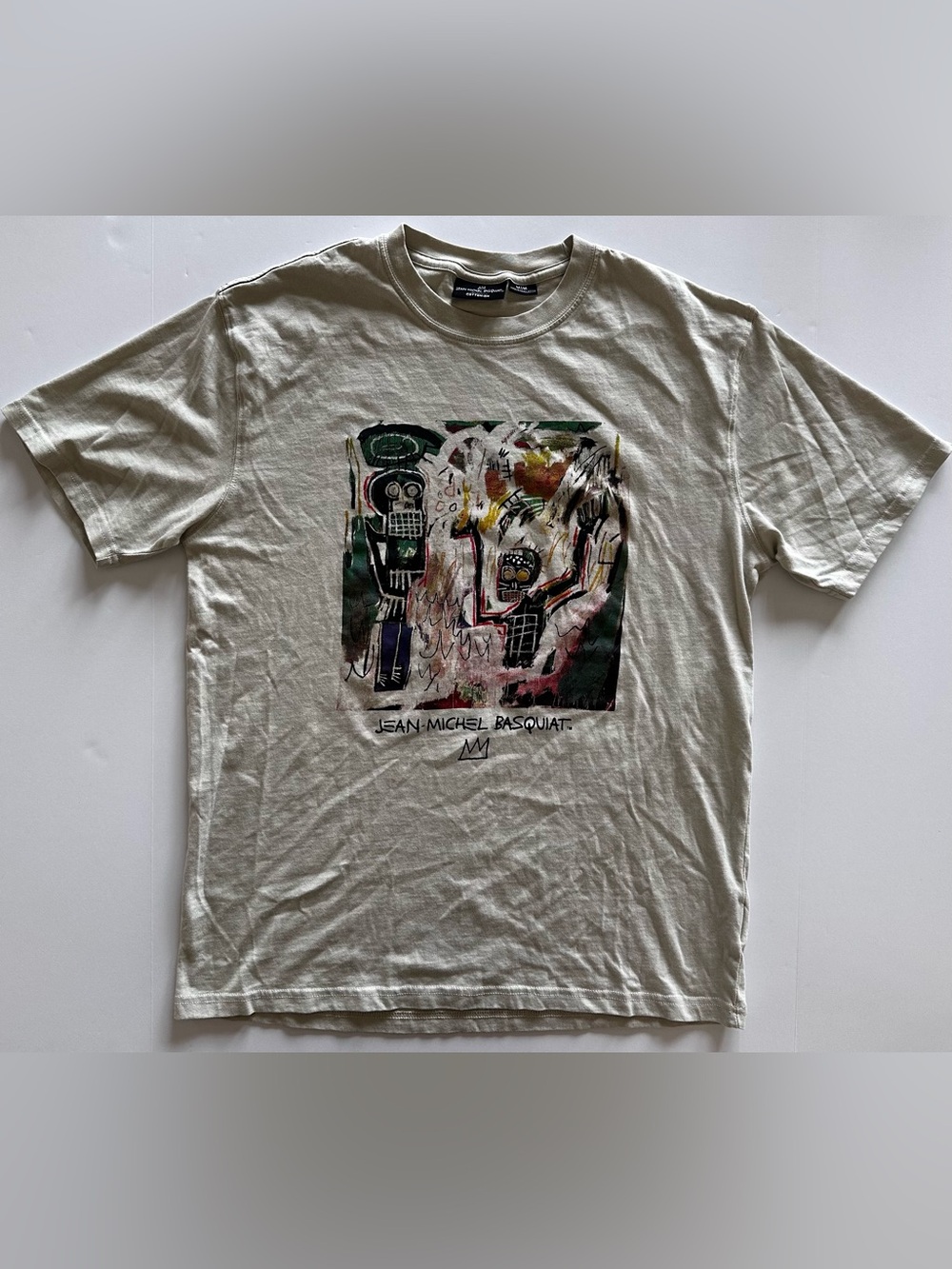 Jean-Michael Basquiat Graphic Art Print T Shirt Men’s M Beige